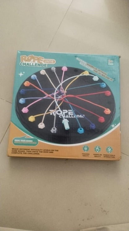 Rope Sorting Puzzle, Brainy Teaser Rope Strategy Board Game Logic Knots Untangling Table Toy